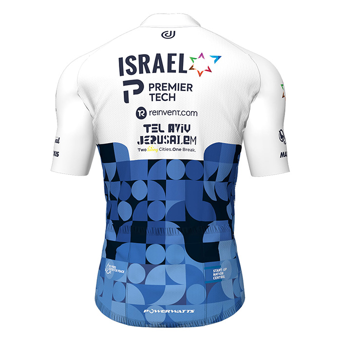 2022 Fahrradbekleidung Israel Cycling Academy Blau Wei Trikot Kurzarm und Tragerhose